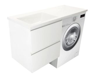 Подвесная тумба с раковиной Эстет Dallas Luxe ФР-00002923 Л 140см два ящика белый